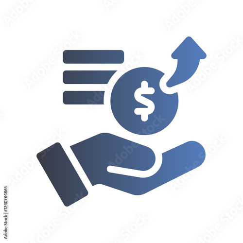 wealth flat gradient icon