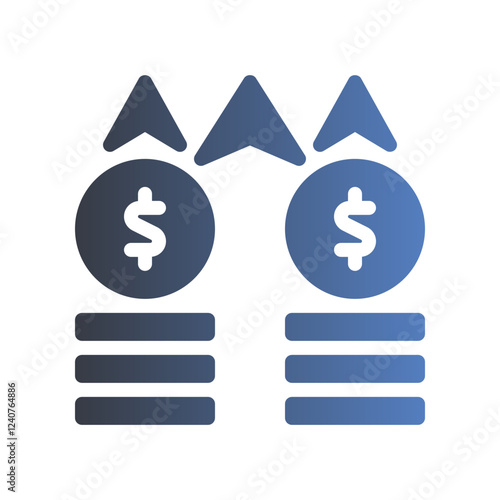 wealth flat gradient icon
