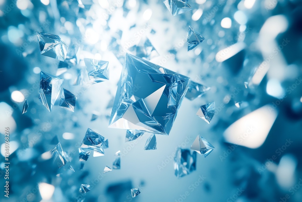Abstract 3D rendering of sharp pyramids interlocked into a surreal shape., Generative AI Abstract 3D rendering of sharp pyramids interlocked into a surreal shape., Generative AI