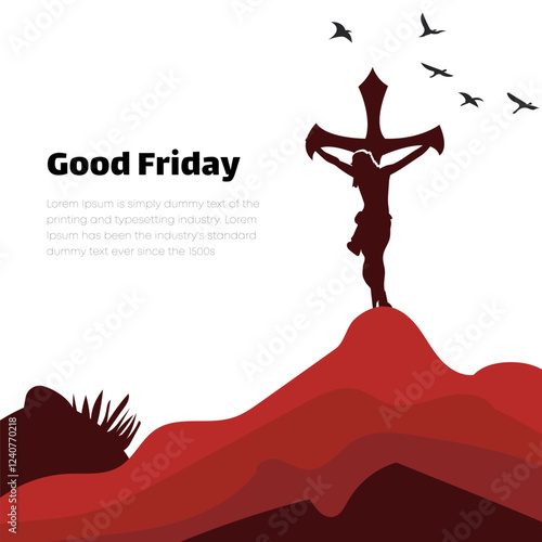 Good Friday Jesus Christ Crucifixion, Hill, Sacrifice, Faith, Hope, Redemption, Birds, Silhouette