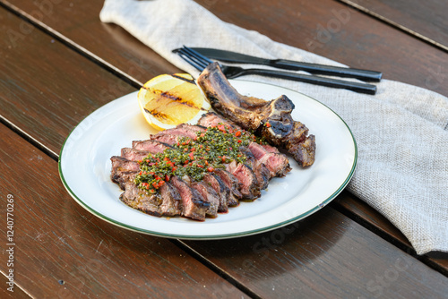 Perfectly grilled ribeye steak