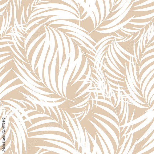 Seamless Tropical Palm Leaves. Abstract Palm leaves seamless pattern. Vector eps 10