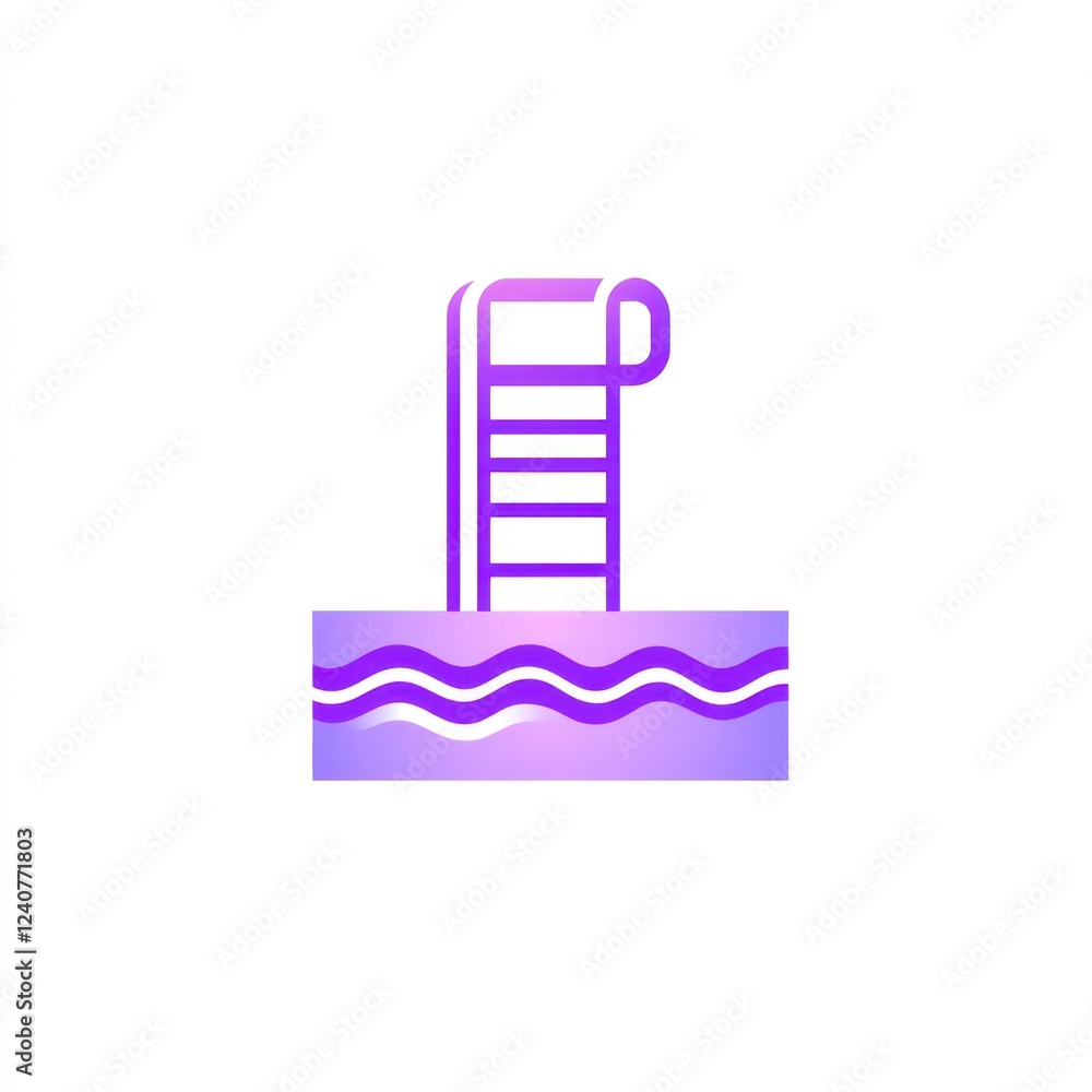 Pool ladder, summer, water, recreation, icon, design, illustration, website Pool ladder, summer, water, recreation, icon, design, illustration, website