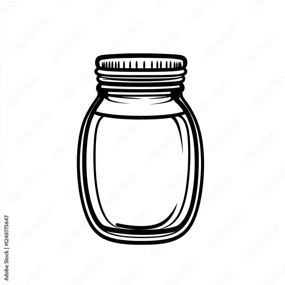 Glass jar, empty, studio, white background, packaging Glass jar, empty, studio, white background, packaging