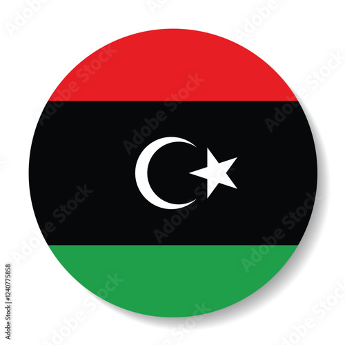 Free Download Flag of Libya. Flag icon. Standard color. Circle icon flag. Computer illustration. Digital illustration. Vector illustration. - GFXLoad