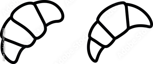 "Delicious Croissant Vector Icon Set for Bakery & Breakfast Designs"