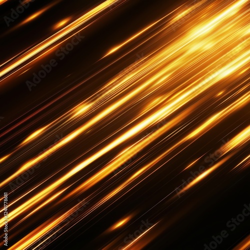 Bright streaks of golden light moving diagonally across dark background