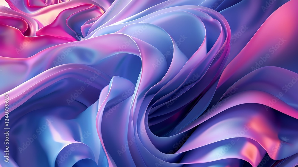 Fototapeta premium An abstract background of flowing, colorful, 3D shapes.