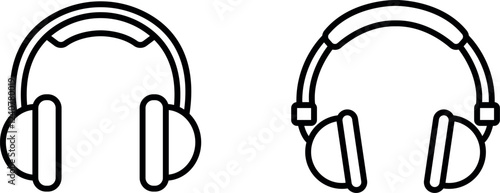 "Premium Headphones Vector Icon Set for Music & Audio Designs"