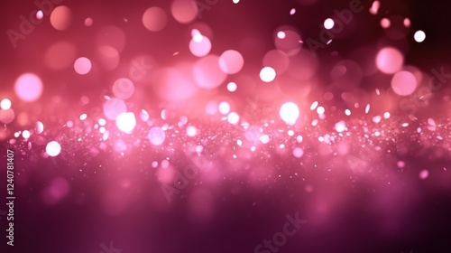 Abstract Pink Glow Particles Background with Soft Bokeh Effect for Creative and Artistic Designs