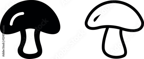 "Whimsical Mushroom Vector Icon Set for Nature & Fungi Designs"