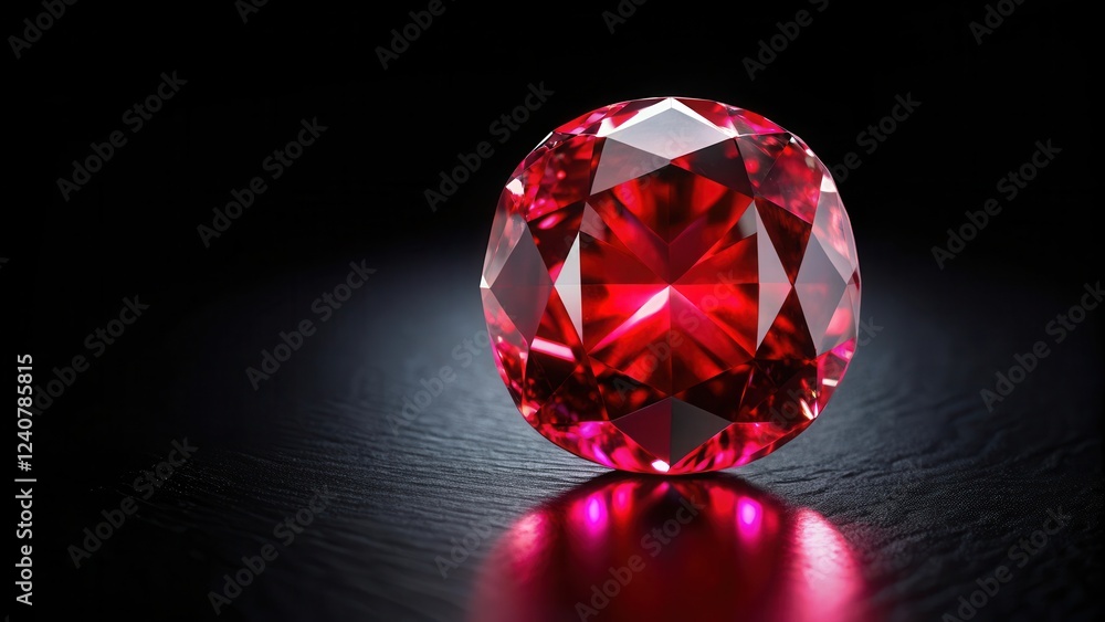 Elegant Ruby Gemstone on Black Background, gemology, ruby gemstone, gemology Elegant Ruby Gemstone on Black Background, gemology, ruby gemstone, gemology