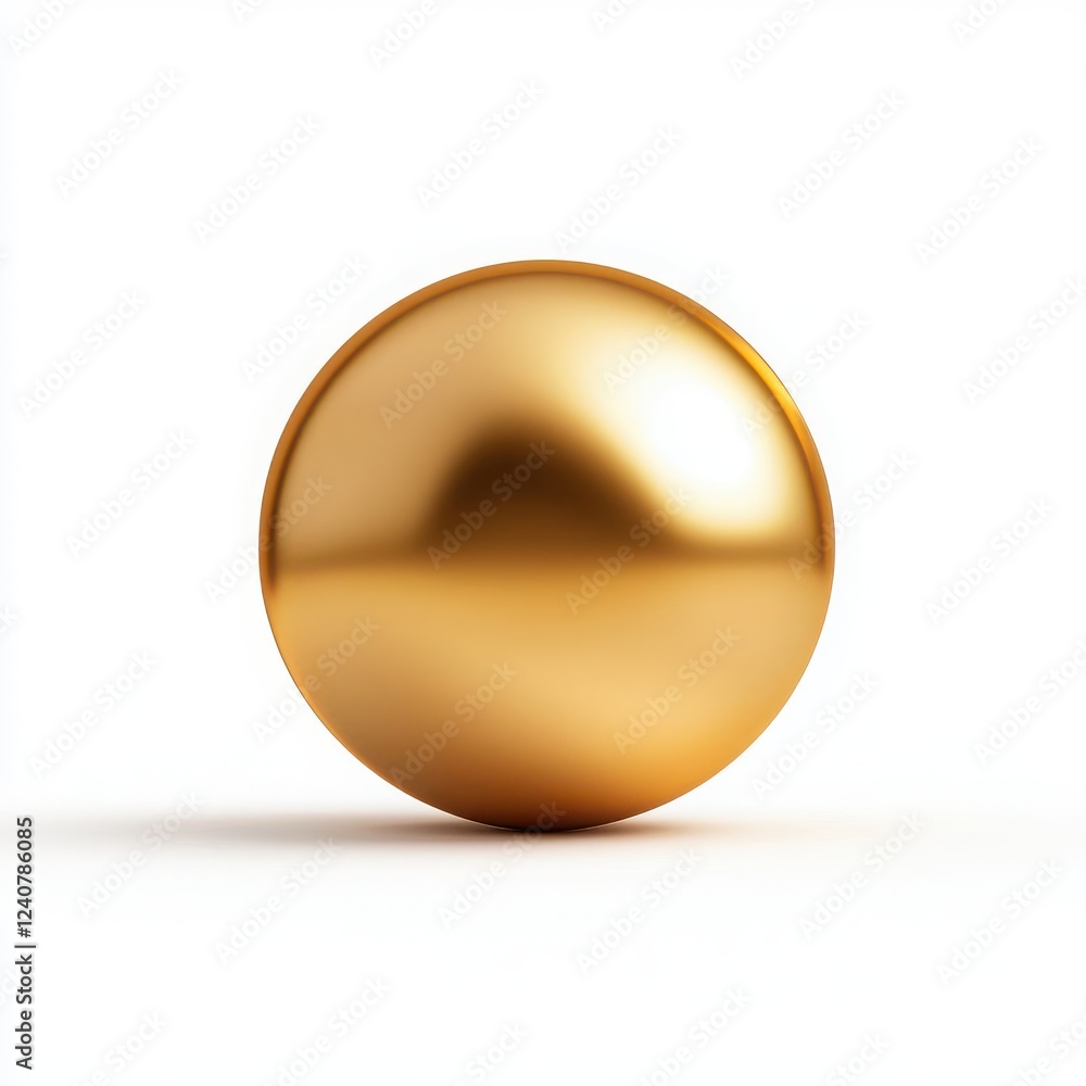 A shiny golden sphere on a white background, perfect for design and decoration. A shiny golden sphere on a white background, perfect for design and decoration.