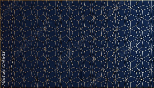 geometry seamless pattern abstract polygonal pattern luxury dark blue with gold background luxury background design for website poster brochure presentation template etc 3d render generative ai