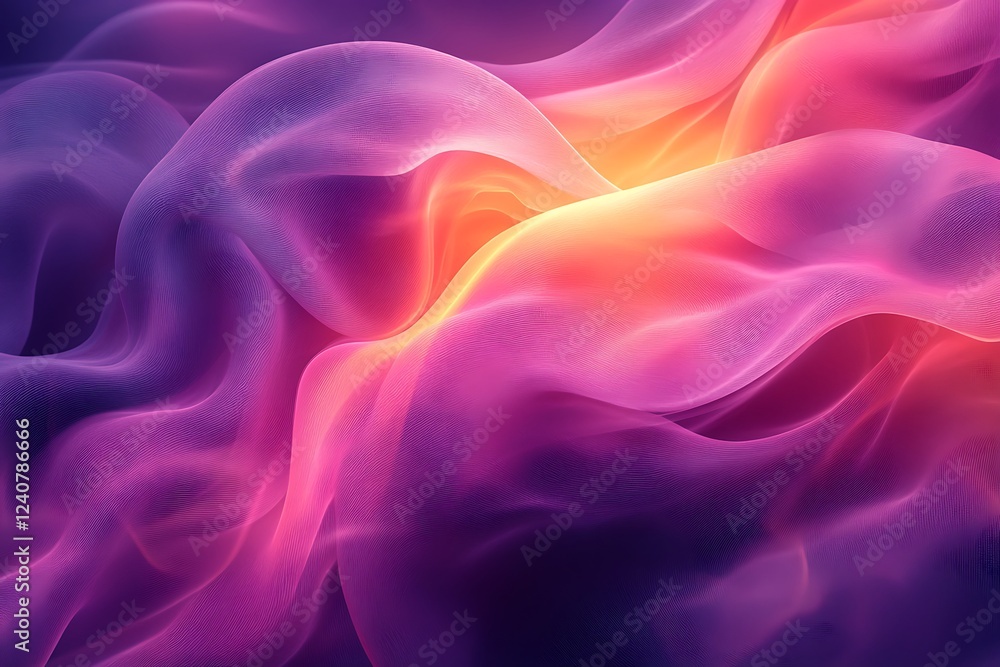 Obraz premium Abstract Purple and Orange Swirling Fabric Texture