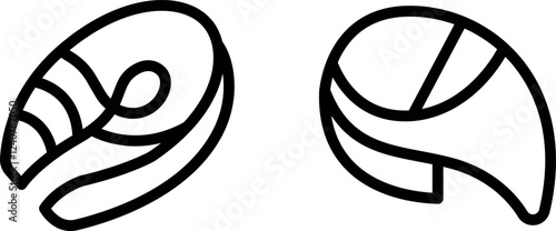 "Fresh Salmon Vector Icon Set for Seafood & Culinary Designs"