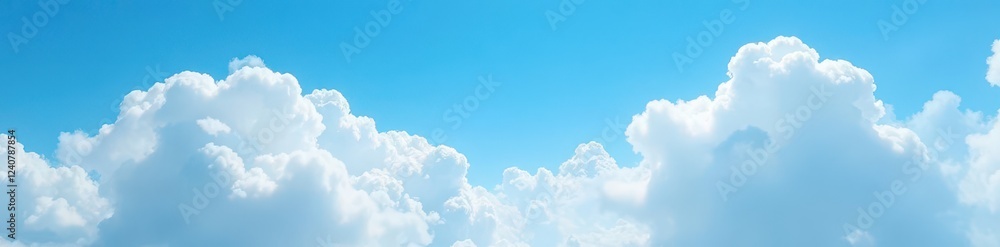 Vast, fluffy white cloudscape across a vibrant blue sky , space, cirrus, clouds Vast, fluffy white cloudscape across a vibrant blue sky , space, cirrus, clouds