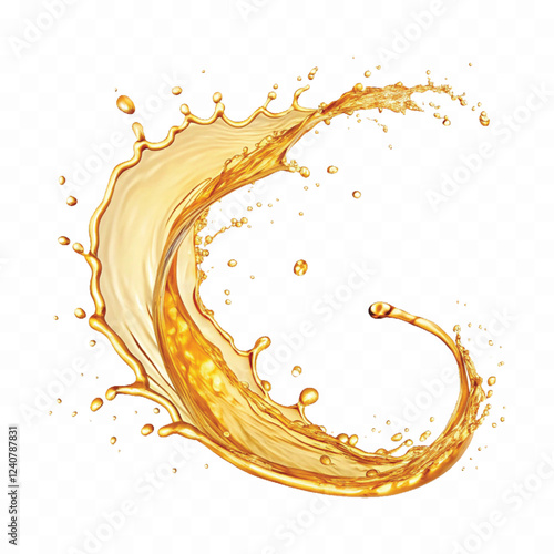 splash of oily liquid in curve style isolated on a white background