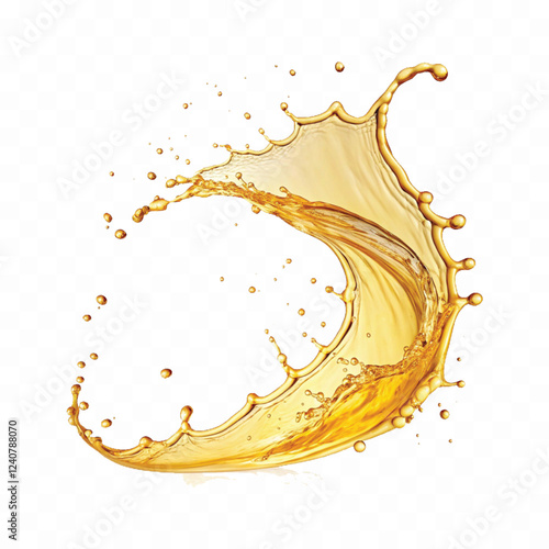 splash of oily liquid in curve style isolated on a white background