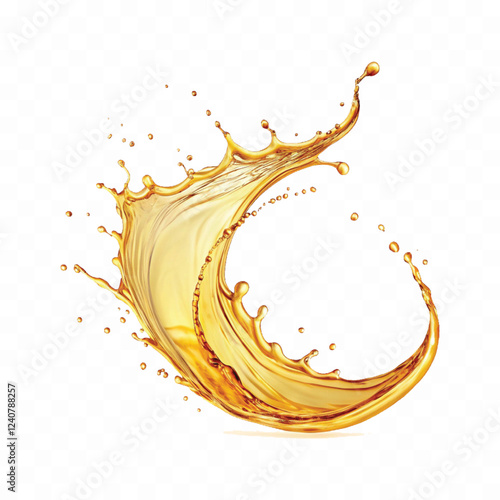 splash of oily liquid in curve style isolated on a white background