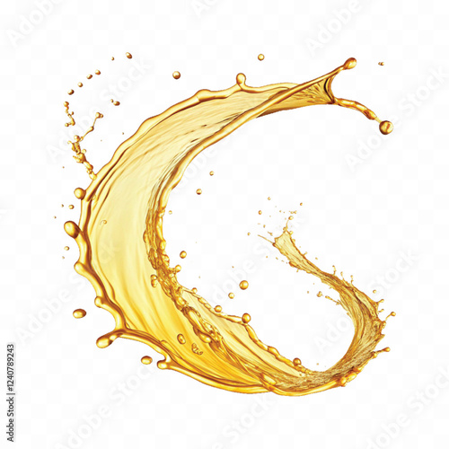 splash of oily liquid in curve style isolated on a white background