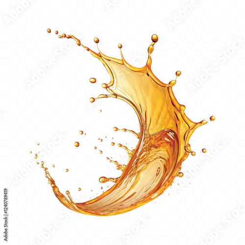 splash of oily liquid in curve style isolated on a white background