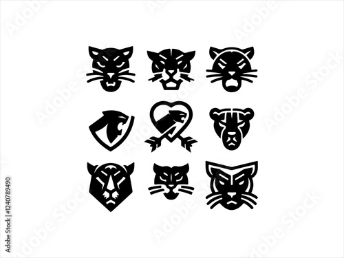 panther logo set design