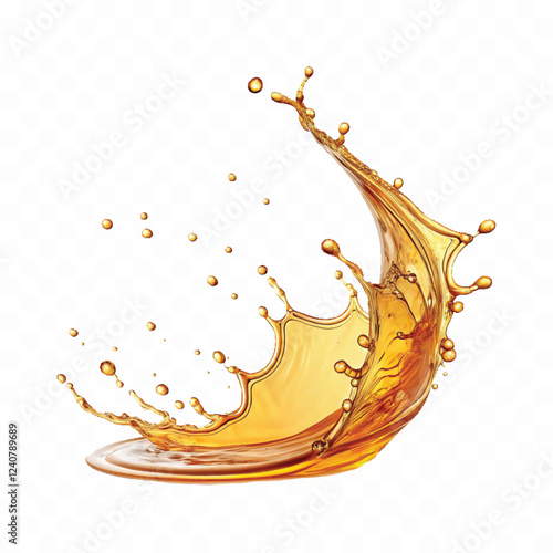 splash of oily liquid in curve style isolated on a white background