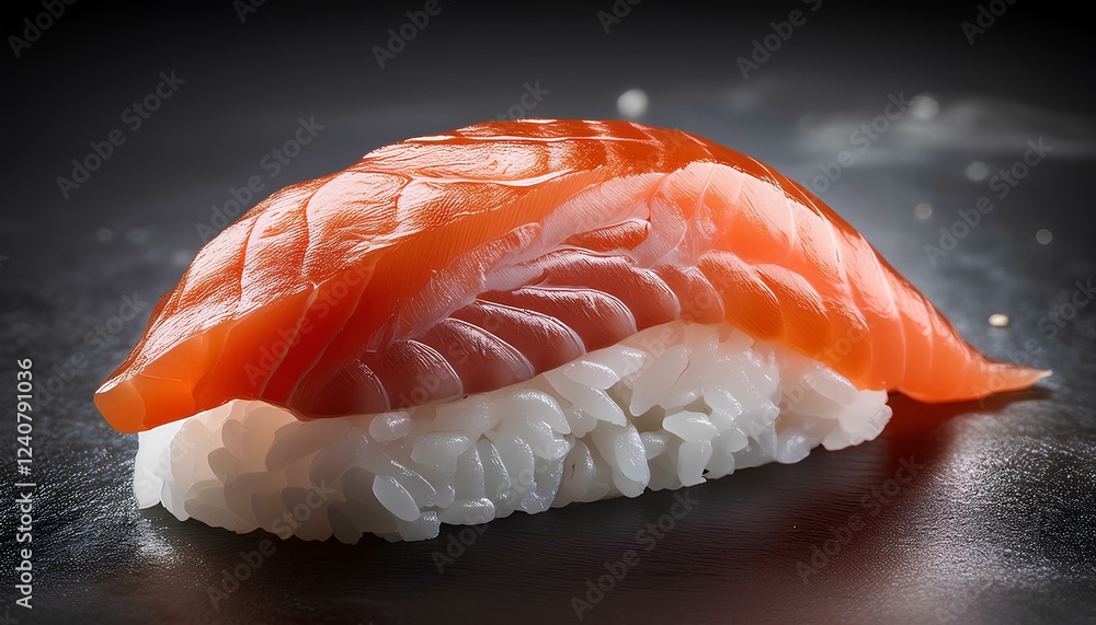 Fresh sushi with vibrant fish and rice Fresh sushi with vibrant fish and rice