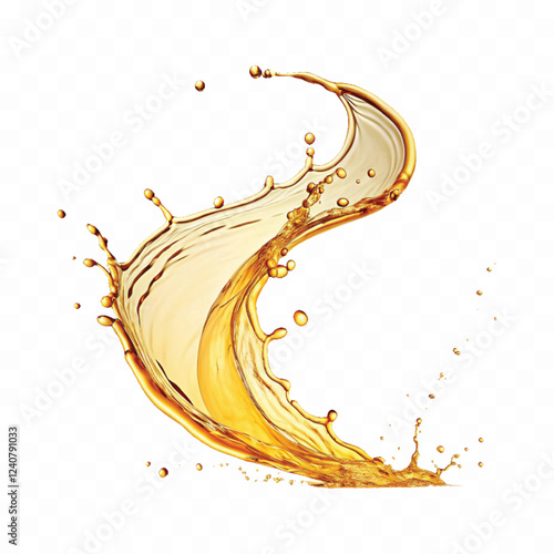 splash of oily liquid in curve style isolated on a white background