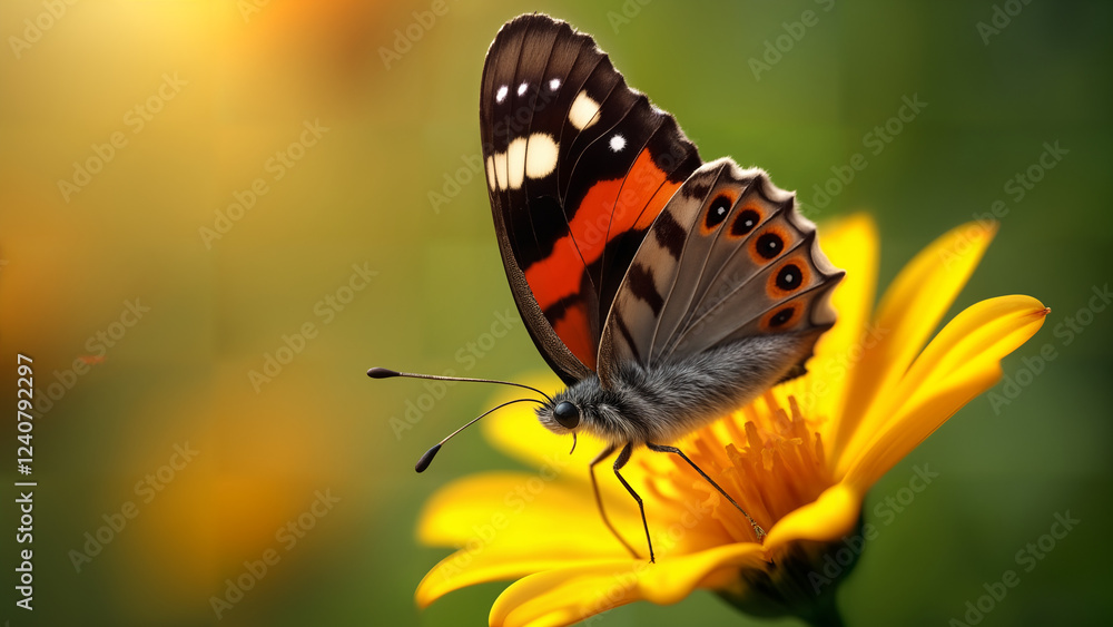 Magnificent Close-Up of the Crimson Patch Butterfly Showcasing the Splendor of Its Intricate Patterns on a Bright Flower Magnificent Close-Up of the Crimson Patch Butterfly Showcasing the Splendor of Its Intricate Patterns on a Bright Flower
