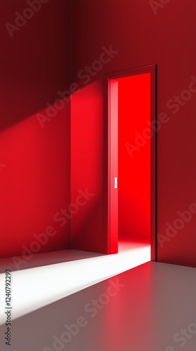 empty room with red door