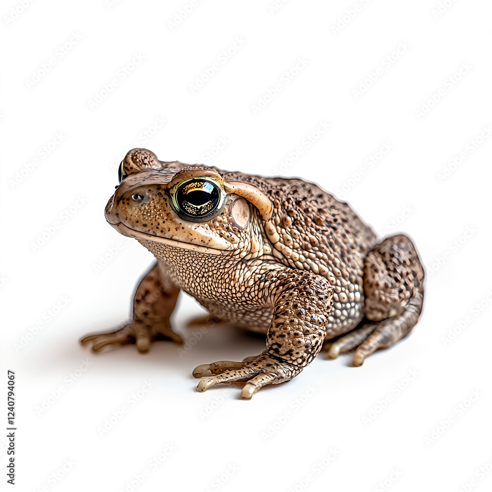 Toad, a high-quality photograph on a white isolated background. Toad, a high-quality photograph on a white isolated background.