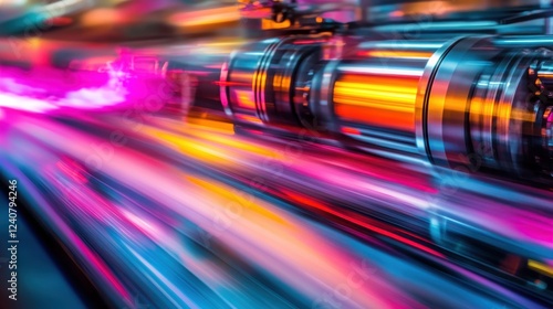 Vibrant Motion Blur of Abstract Light Trails in Modern Technology