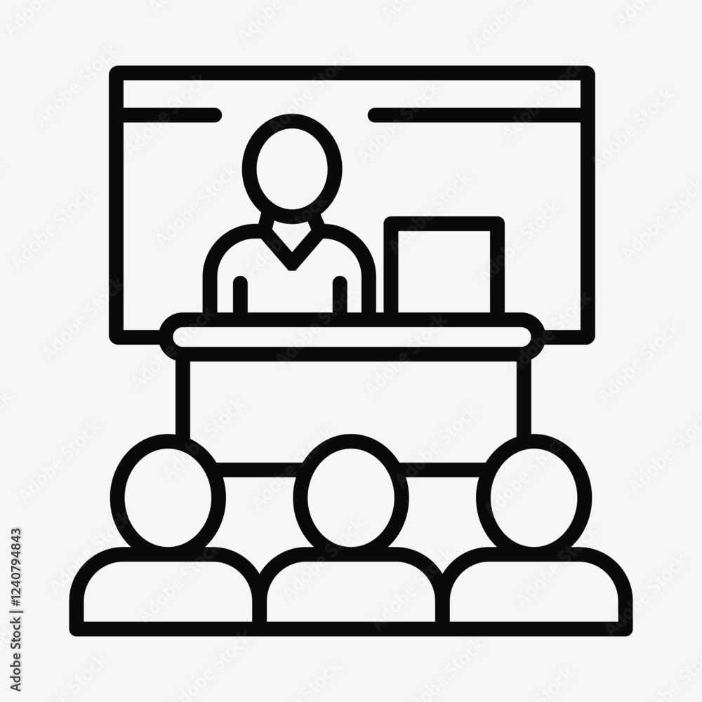 Teacher in Classroom Icon for Education. Teacher and Student Icon. Instructor Teaching Class Icon. Teacher in Classroom Icon for Education. Teacher and Student Icon. Instructor Teaching Class Icon.