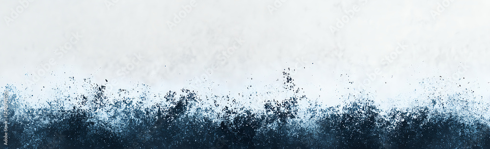 Obraz premium Water splash, isolated on a white background, simple and clean, with clear edge definition, a water wave effect, and a horizontal line composition. The color tone is blue, and the photography 