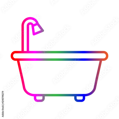 Bathtub line gradient icon