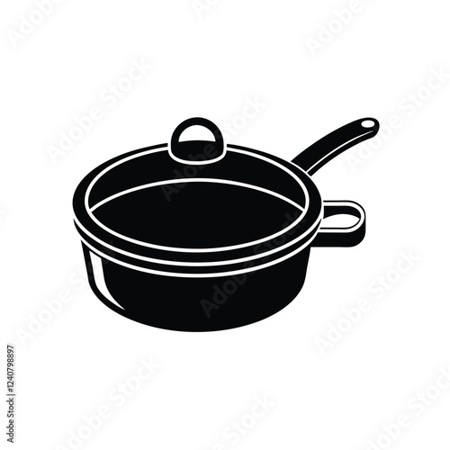 kitchen equipment saucepan vector illustration