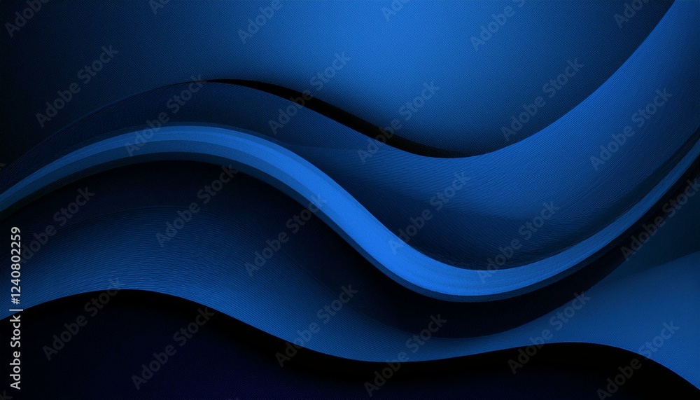 Naklejka premium black dark azure cobalt sapphire blue abstract background color gradient geometric shape wave wavy curved line rough grunge grain