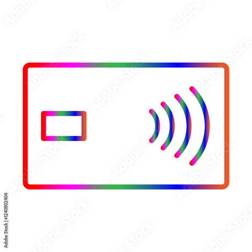 Contactless line gradient icon