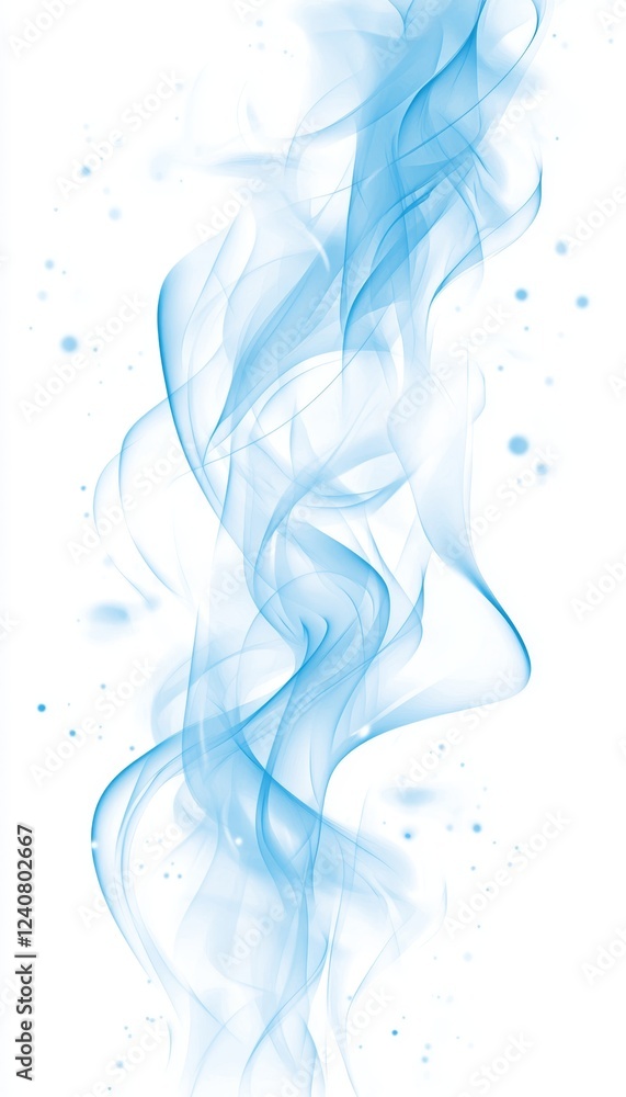 Fototapeta premium Elegant Flowing Blue Ribbons On White A Digital Art Vector For Fluid And Ethereal Design