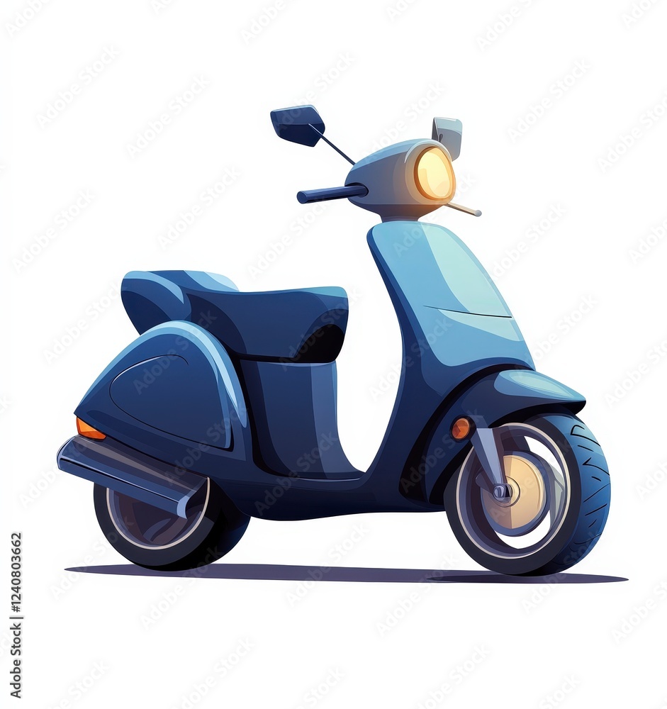 Stylish Blue Scooter with Modern Design and Bright Headlight Stylish Blue Scooter with Modern Design and Bright Headlight