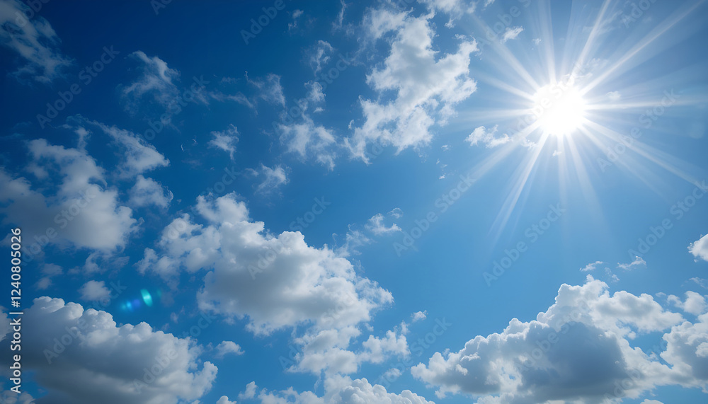Sunny Blue Sky with Cumulus Clouds Sunny Blue Sky with Cumulus Clouds