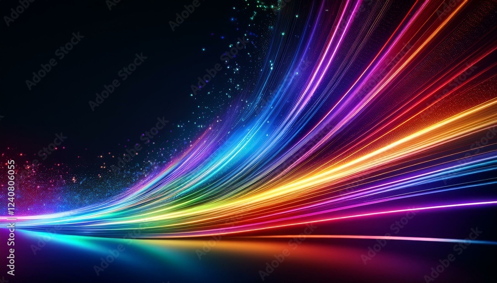 vibrant rainbow streaks with sparkling lights on dark background ideal for projects needing a colorful energetic vibe vibrant rainbow streaks with sparkling lights on dark background ideal for projects needing a colorful energetic vibe