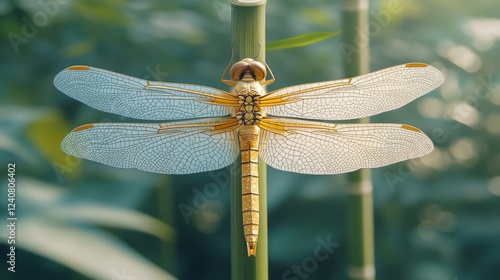 Wallpaper Mural Detailed Close Up of Dragonfly on Bamboo Torontodigital.ca