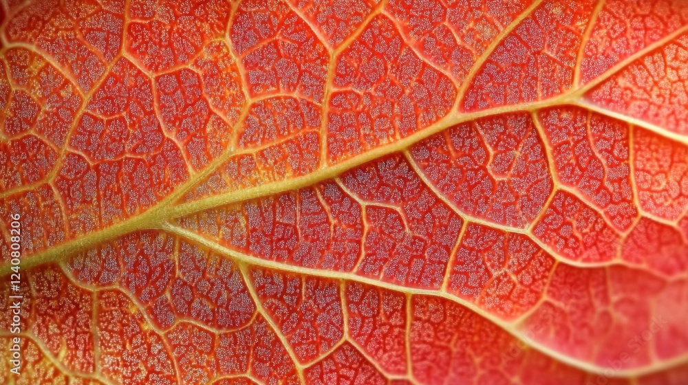 Obraz premium Red Autumn Leaf Macro Photography