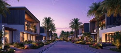 Luxury Villas at Sunset: A Modern Oasis