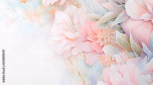 Pastel Pink and Peach Floral Design Soft Blossom Background Romantic Flower Wallpaper