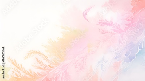 Pastel Watercolor Floral Background Soft Pink Peach Lavender Flower Design