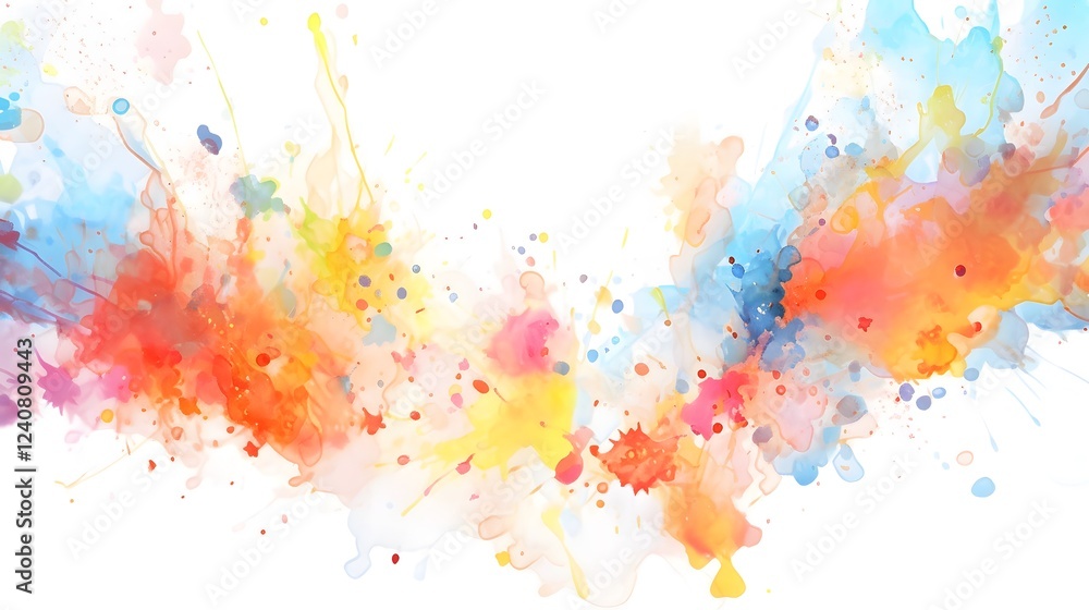 Obraz premium Vibrant Watercolor Splashes Abstract Colorful Background Texture